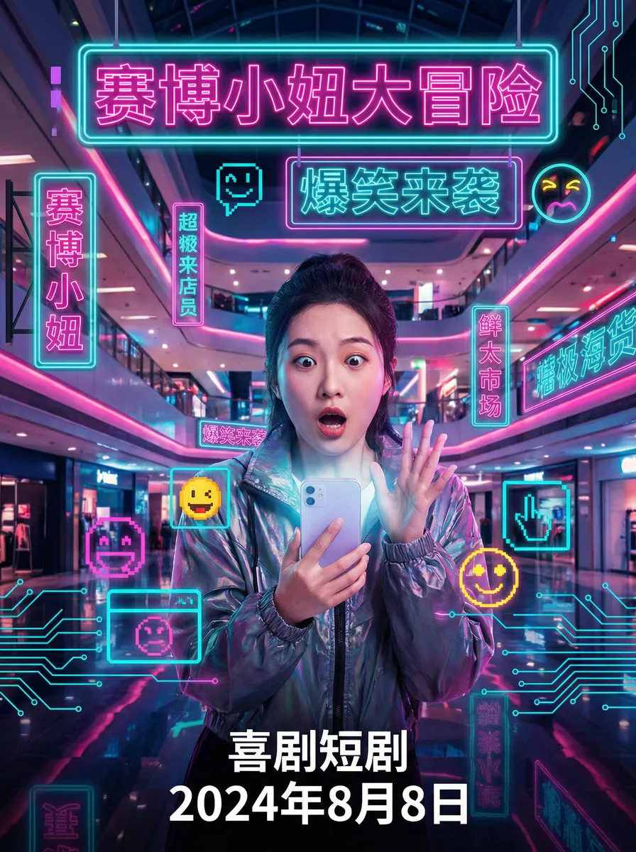 日产一二三四六七区 搞笑喜剧短剧 - 赛博小妞大冒险海报